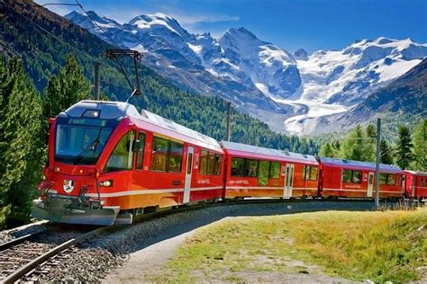 Tirano, Italy and the Red Train (Bernina Express) to Saint Moritz